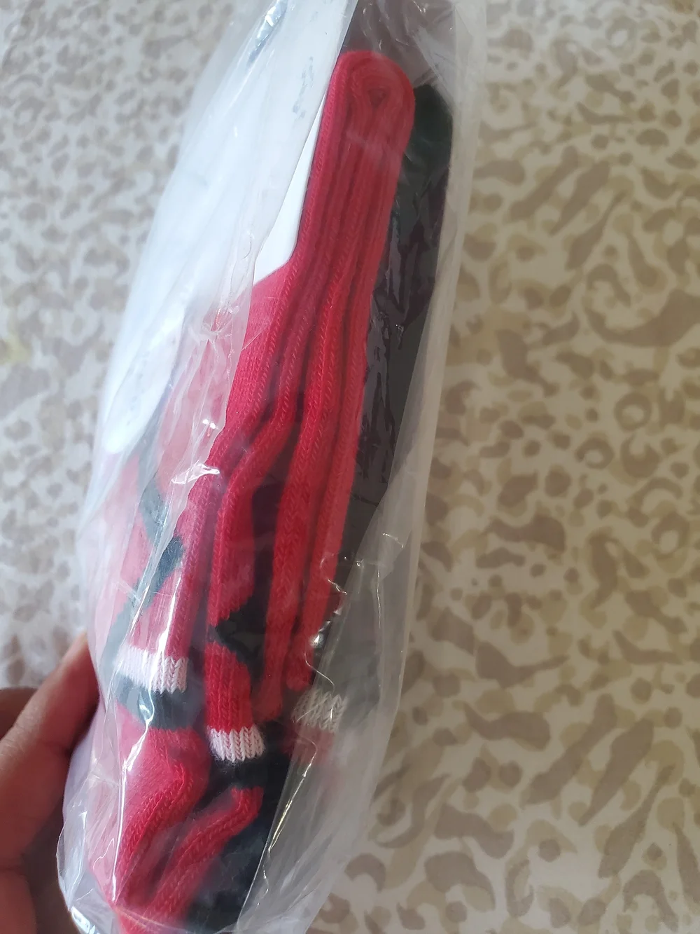 Jordan Big Kids Diamond Logo High Crew Socks, Set of 2 Size 5-7 Red/Black